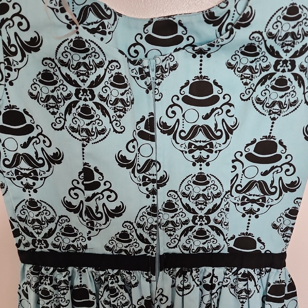 RockSteady Teal and Black Skull Print Mini Dress - Picture 4 of 4